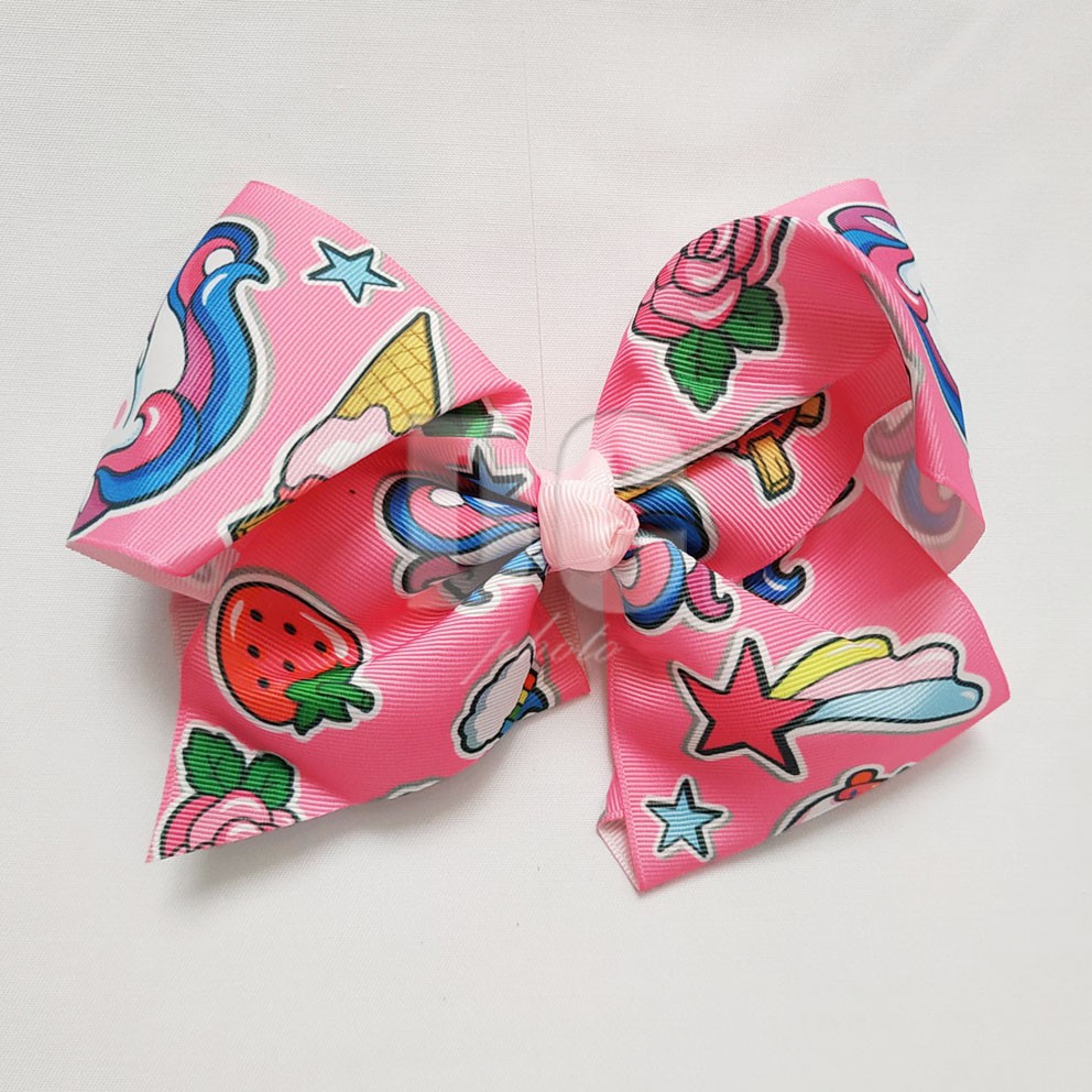 PGS-047 BESAR Jepit Rambut Unicorn Pita Ala JOJO SIWA  Motif RANDOM