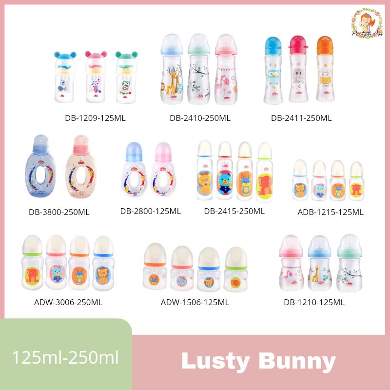 Lusty Bunny Dot Botol Susu Bayi Wide Neck Murah Berkualitas Premium By Mallpompaasi