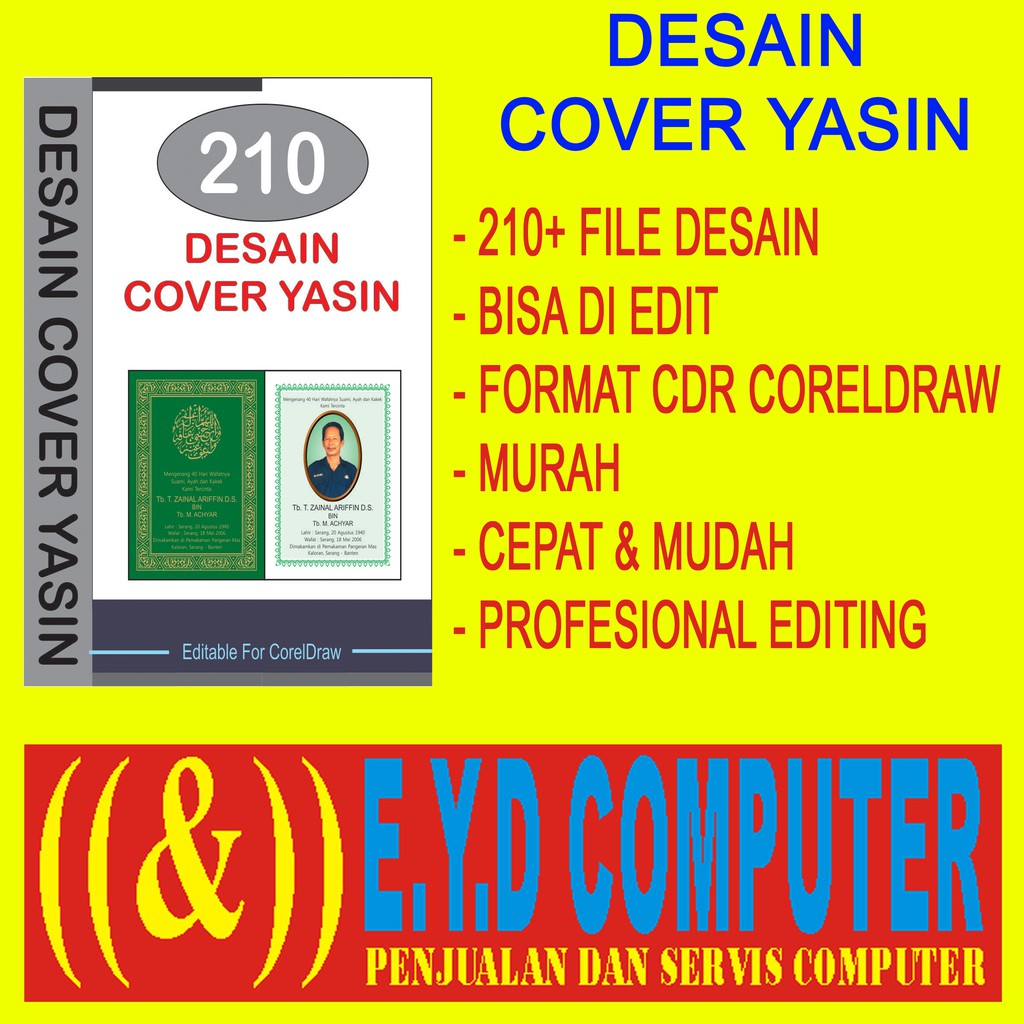 Desain Cover Yasin Buku Koleksi Template Design Grafis Yaasin Usaha Percetakan Edit File Format Cdr Shopee Indonesia