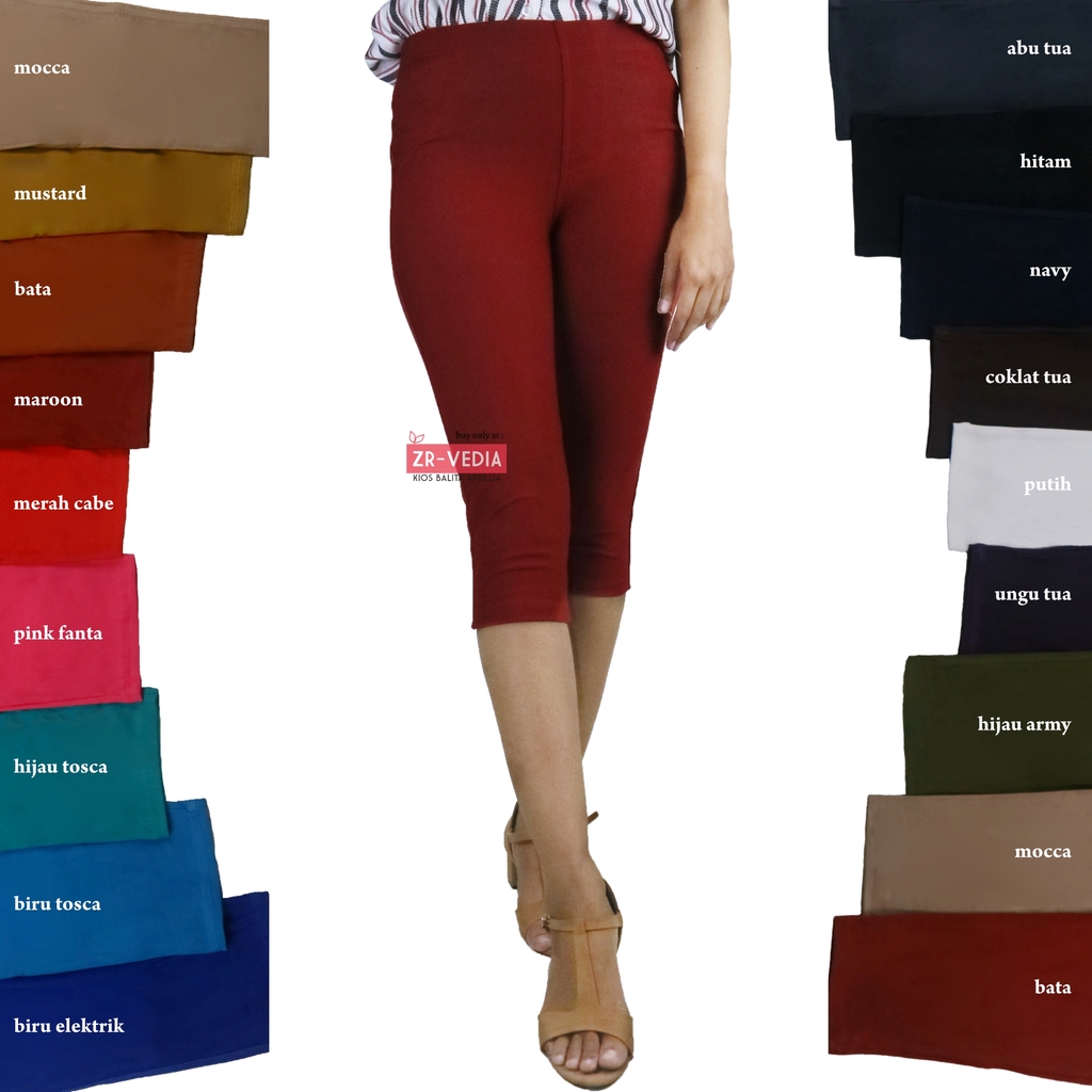 Jegging Laudya JUMBO fit to XXL / PREMIUM Panjang 3/4 Polos Tebal Pendek Import Denim Semi Jeans