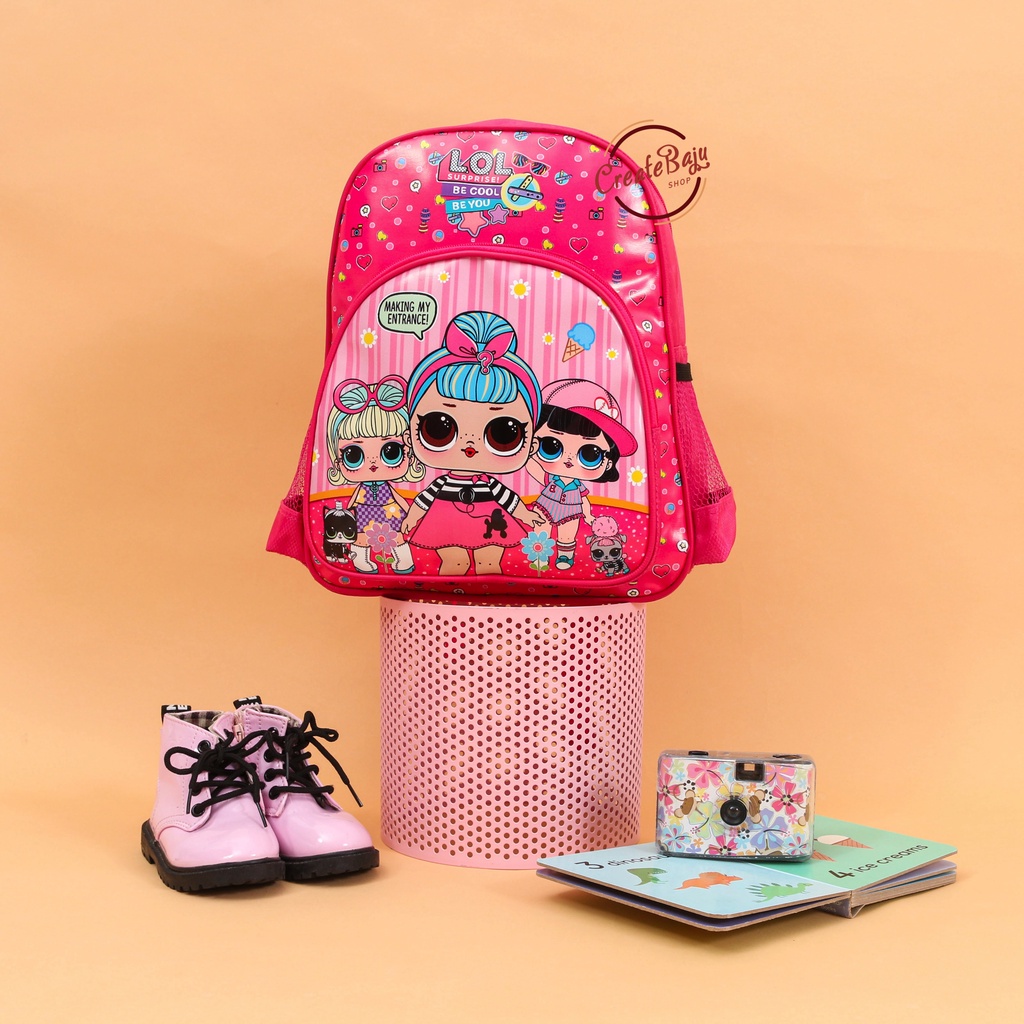 TAS RANSEL ANAK PAUD KANTONG BOTOL MINUM TAS RANSEL ANAK SEKOLAH KARAKTER UNICORN HELLO KITTY