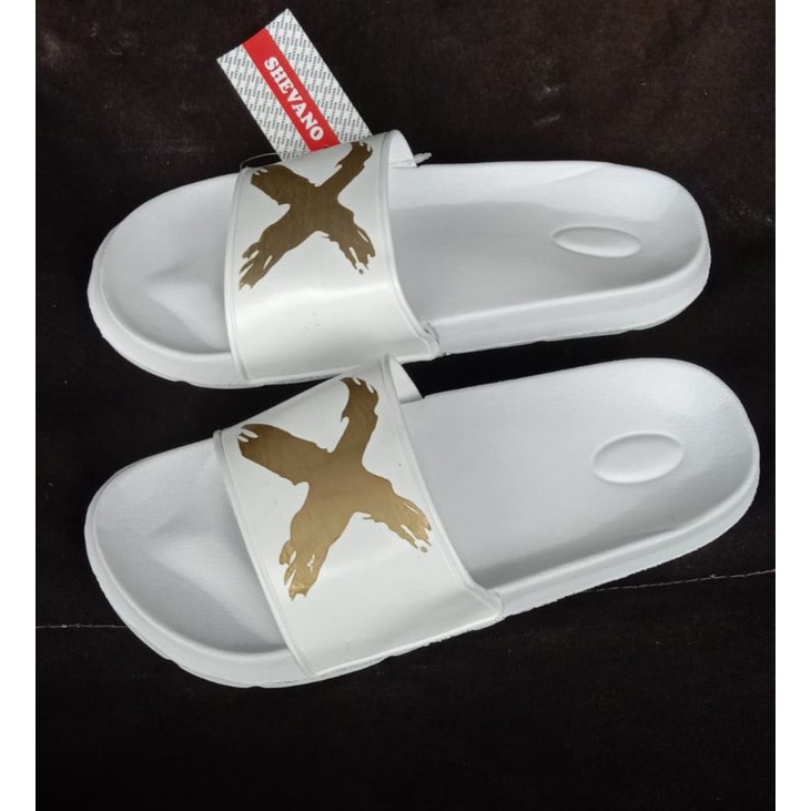 Sandal Karet Pria Selop Putih Ringan Kuat Awet Nyaman Dipakai Sandal Distro Pria Shevano 240 Sandal 