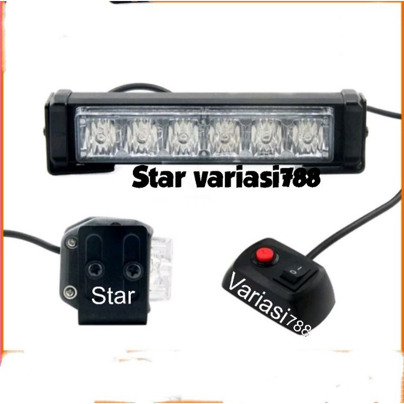 Lampu led kedip bergantian vama 6 mata 12 LED SRF 3019 waterproof