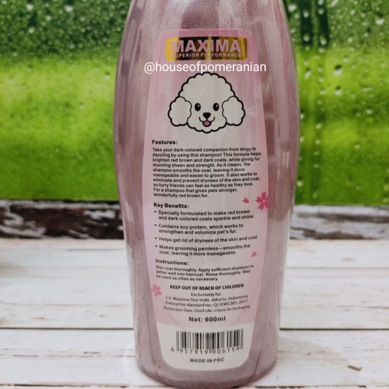 red brown poodle dog shampoo organic 600ml red poodle shampo anjing puppy