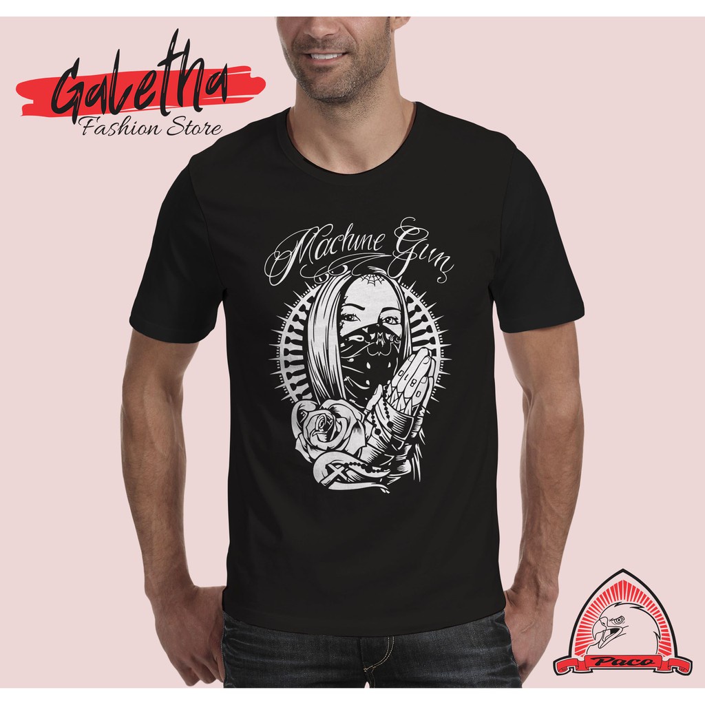 GALETHA baju kaos distro katun combad 30s pria wanita Terbaru - KAOS MACHINE GUN / KAOS PRIA / KAOS 