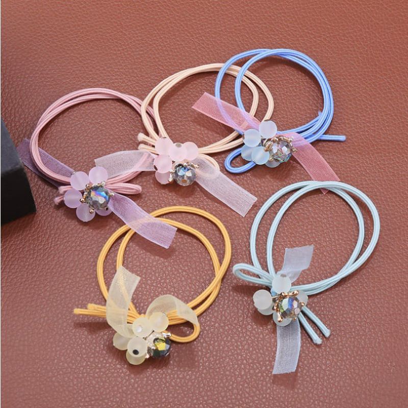 ~ PIYOSHI08 ~ Ikat Rambut Kristal Ala Korea Korean Style Ins Frosted Crystal Beads Rubber Band AF216