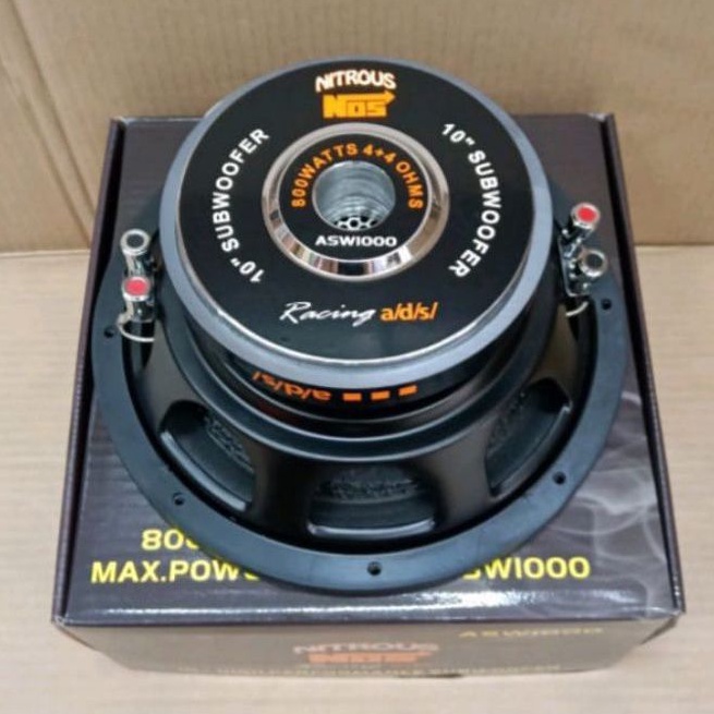 Speaker Subwoofer 10 Inch ADS Nitrous NOS 800 Watt Double Coil