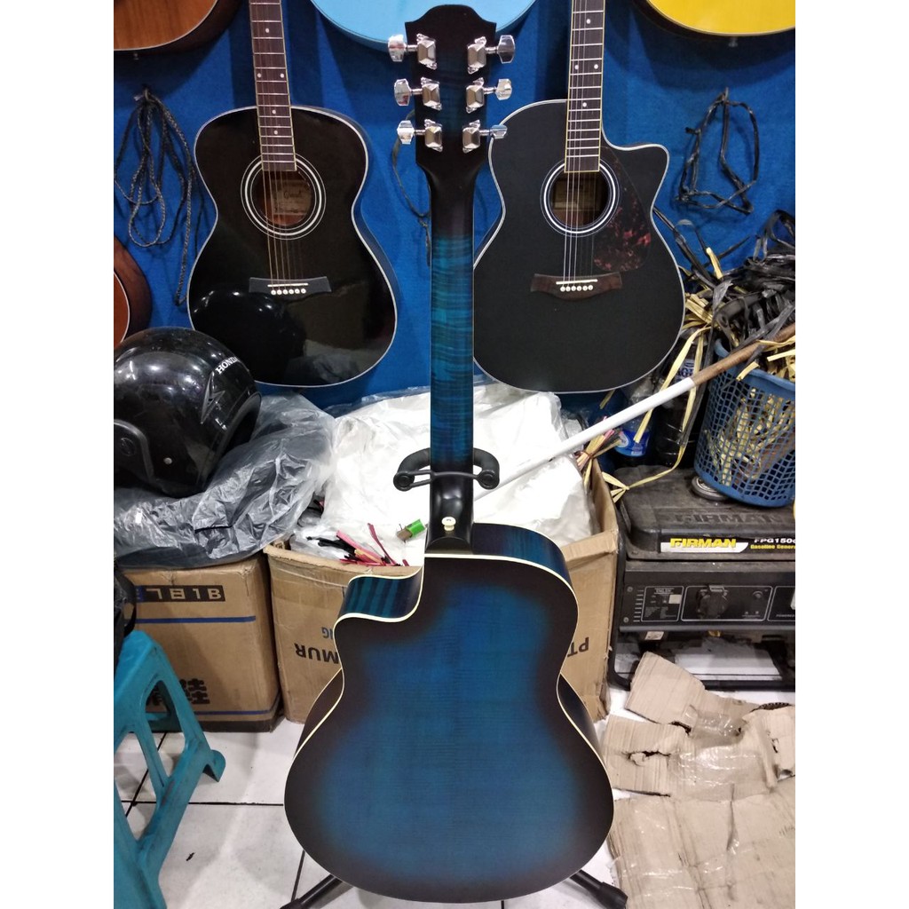 Gitar Akustik Merk Yamaha Tipe APX 500 Warna Sunburst Biru Trusrod Murah Jakarta