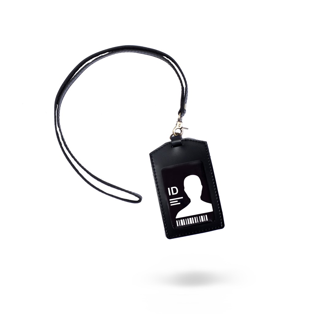 

ID Card Holder Name Tag Patuk Kalung Premium ID Badge Leather Clip Gantungan Magnet Identitas