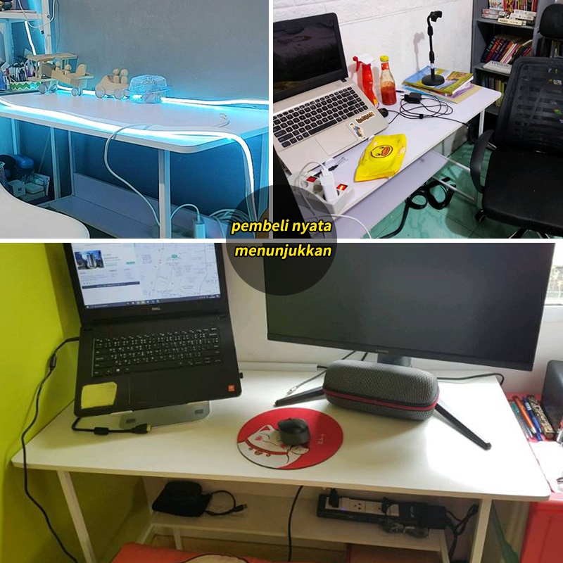 Weyon Sakura Meja kantor Meja komputer meja kerja meja belajar Meja Meja rias persegi panjang Meja kamar tidur sederhana Dengan partisi (A160 120cm✖45cm)