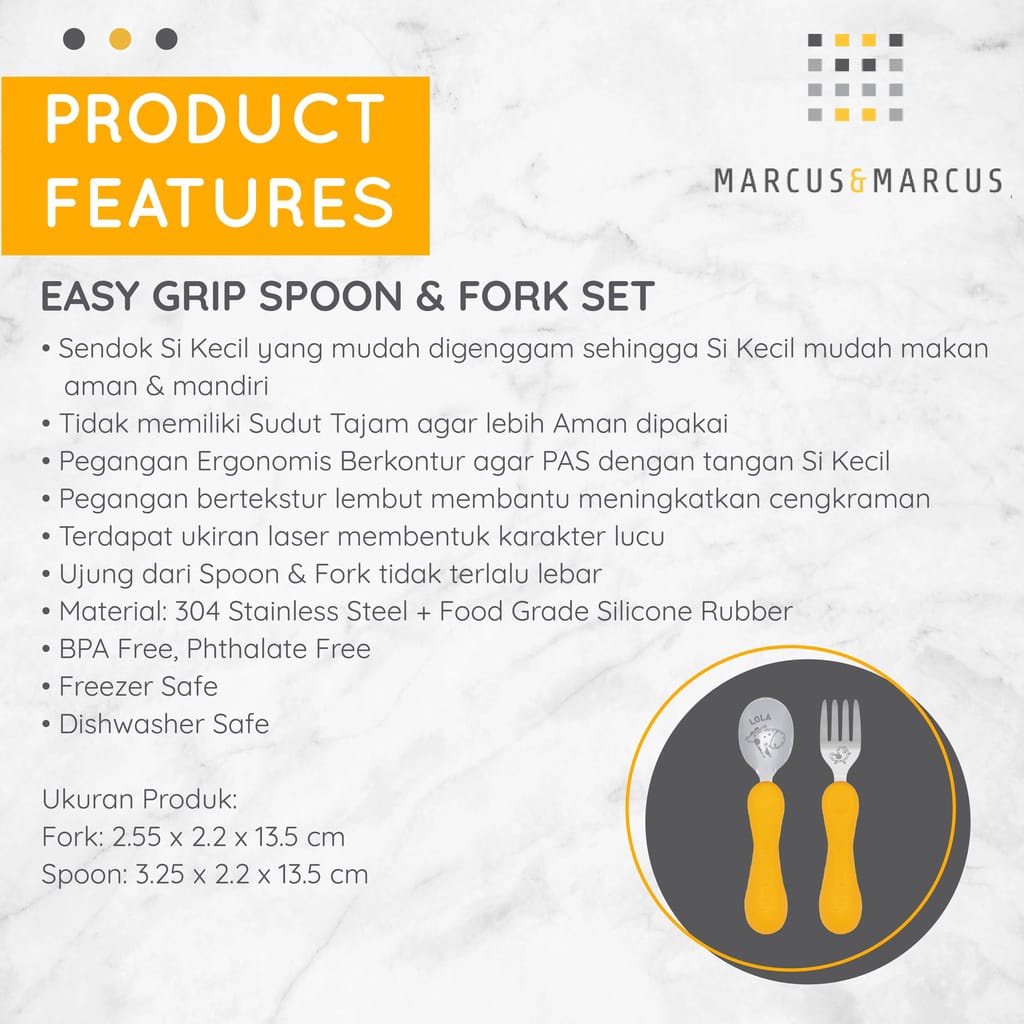 MARCUS &amp; MARCUS EASY GRIP SPOON &amp; FORK SET