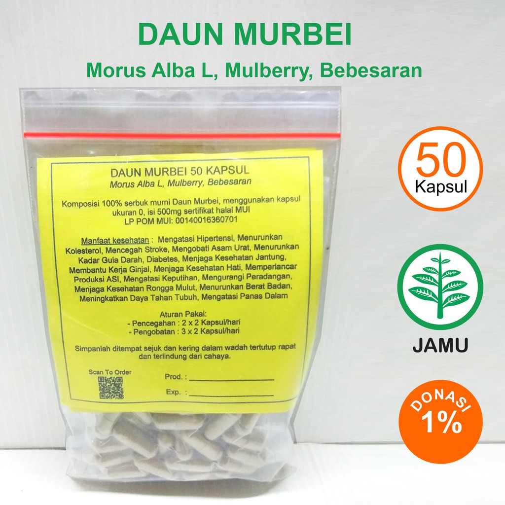 

DAUN MURBEI KAPSUL Kolesterol Hipertensi Diabetes Bisul Jantung Ginjal ASI Panas Dalam