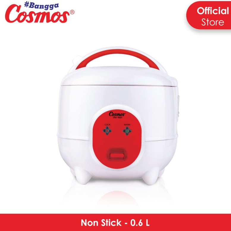 Cosmos CRJ1001 Rice Cooker Mini / Magic Com Kecil 0.6 Liter 3 in 1 Bonus Gelas Ukur dan Sendok Nasi