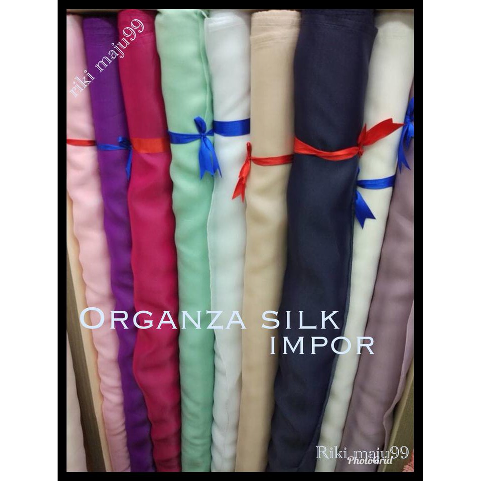  Harga  Murah Kain Organza  Silk Kain Organza  Polos Bahan  