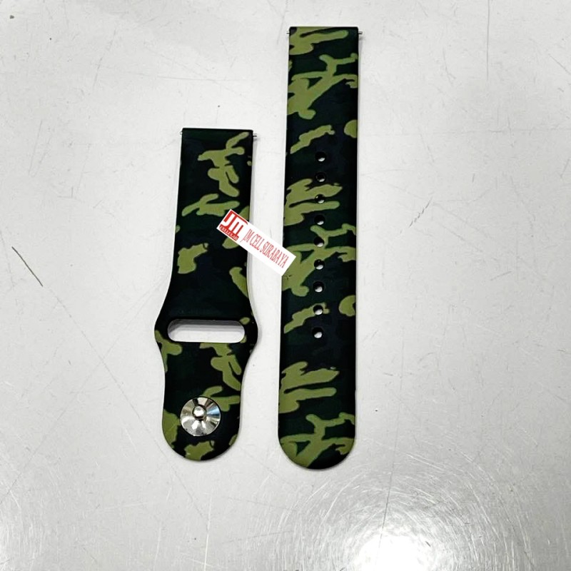 RMY Tali Jam 20mm Watch Strap Eggel Tempo 1 Tempo 2 - Camo Army Rubber Silikon