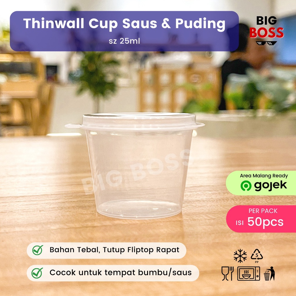 [ISI 50 PCS] Cup Saus Klip 25ml / Wadah Plastik Saos Sambal Mayonaise / Thinwall Kontainer Saus 25ml Mini Anti Bocor