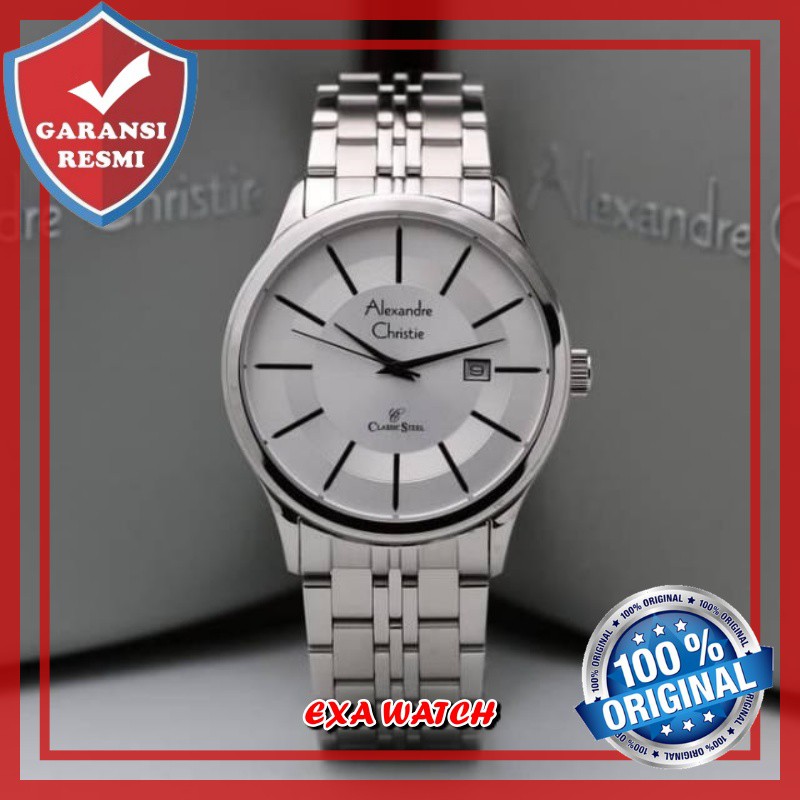 JAM TANGAN PRIA ALEXANDRE CHRISTIE ORIGINAL JAM TANGAN COWOK ALEXANDER AC8348 SILVER