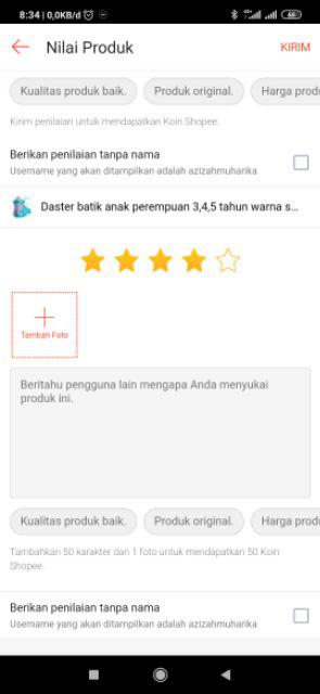 Daster Batik Anak Perempuan 3,4,5 Tahun Warna Soft