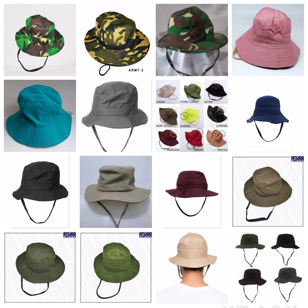 Topi Bucket Rimba / Rimba Hat / Topi Hiking / Topi Hutan topi army topi hat topi camping