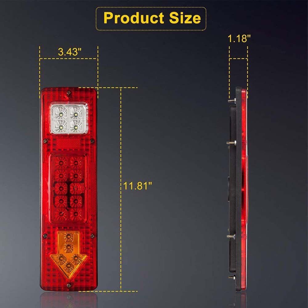 Lanfy Kit Lampu Ekor LED Mobil Tahan Air Lampu Indikator Truk Trailer Untuk RV Boat Lighting Stop Marker Lamp