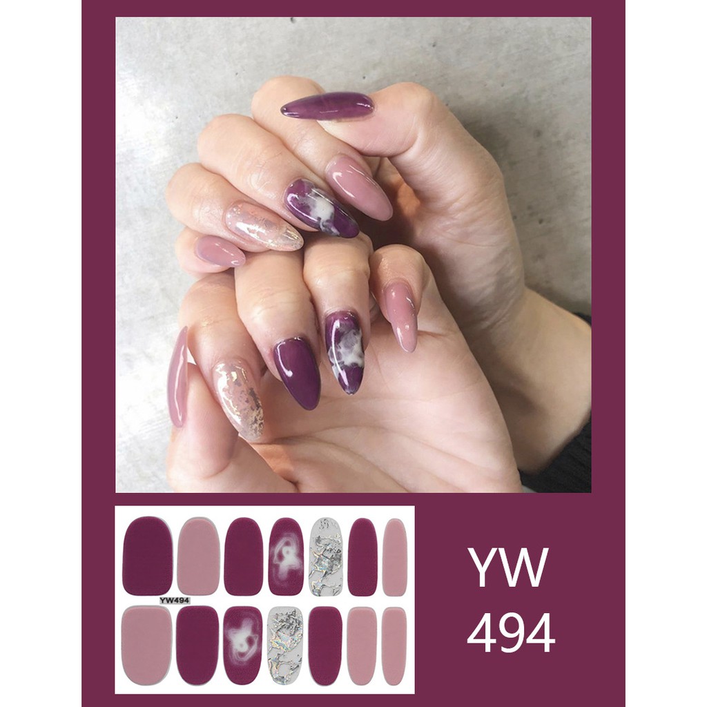 Stiker kuku Nail art Waterproof sticker Part 5 stiker (14 pcs) sticker Kuku nail art