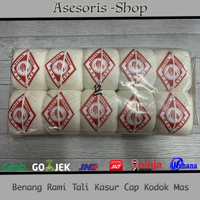 

Benang Rami Tali Kasur Cap Kodok Mas ( isi 10 gulung ) / Tali Ikat Uang