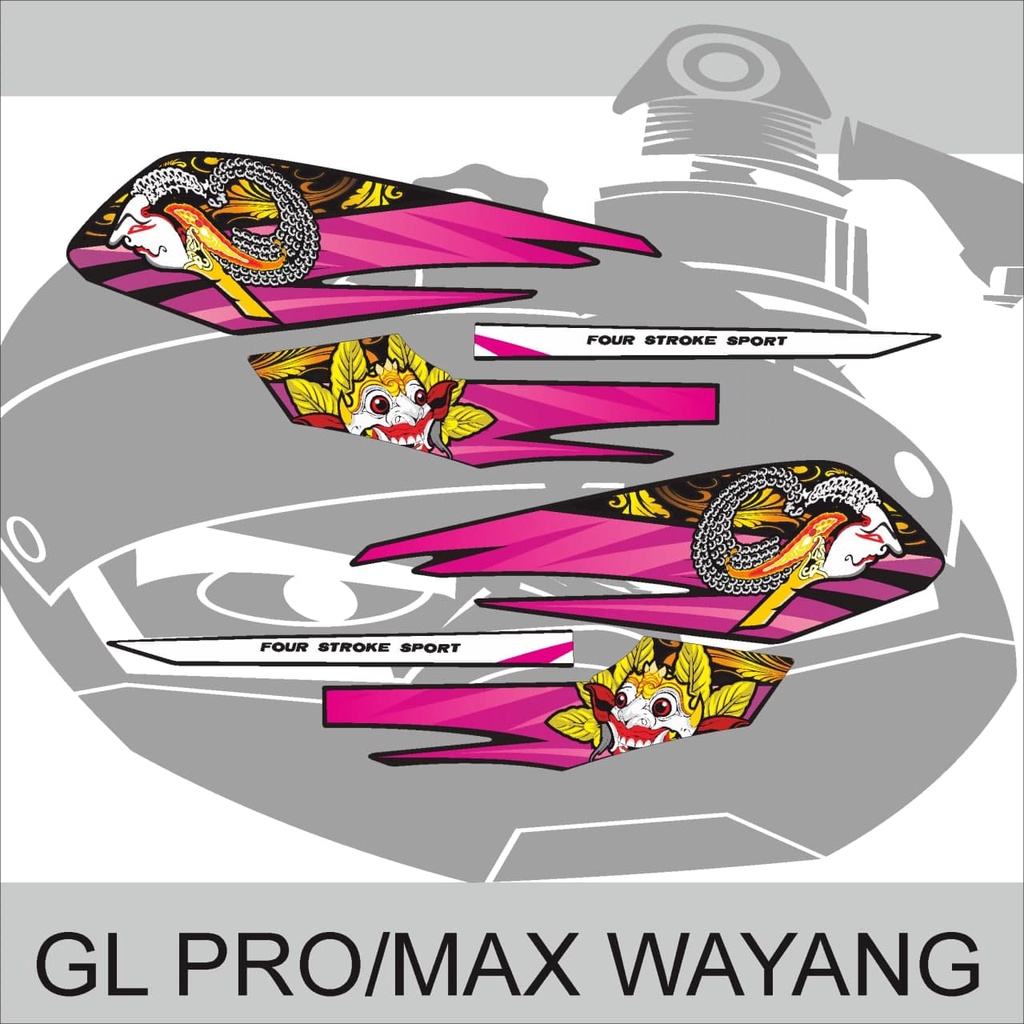 STIKER STRIPING VARIASI GL PRO MAX GRAFIS WAYANG