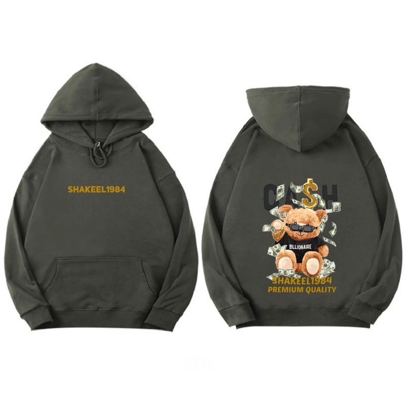 Sweater Hoodie Pria Premium Motif BEAR CASH Bahan Katun Tebal Gramasi 280 Ukuran M L XL XXL XXXL Bisa pria wanita