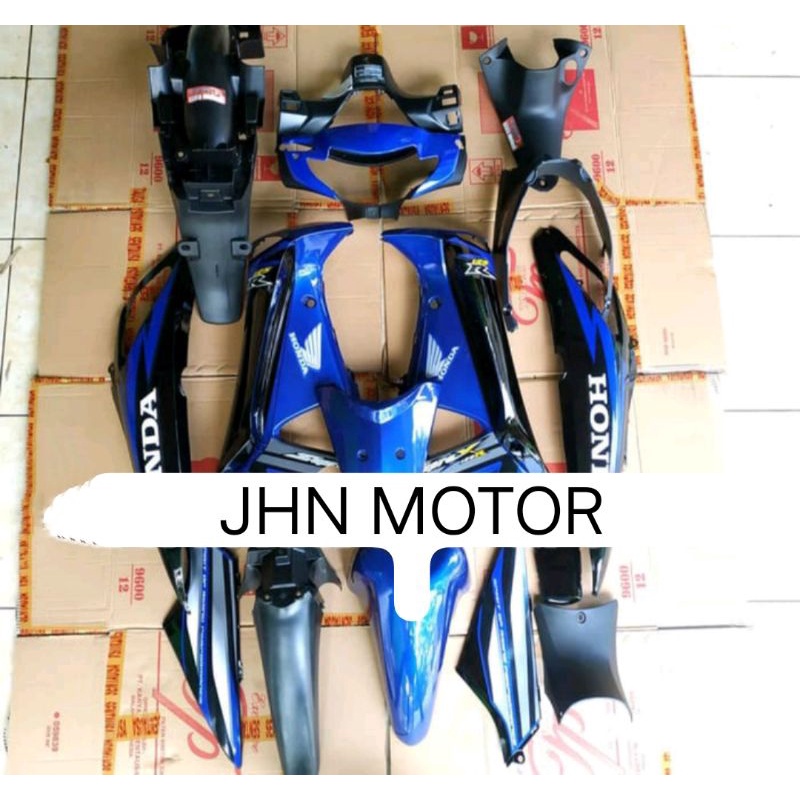 ful body honda supra x 125 lama warna biru