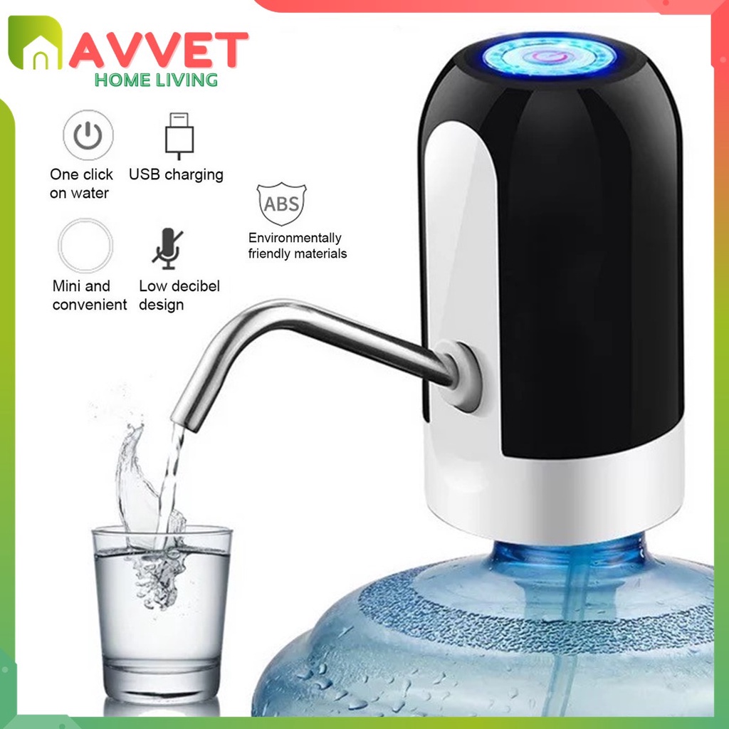 AVVET Pompa Galon Elektrik Pompa Air Minum Rechargable Electric Water Dispenser Pump With Micro USB