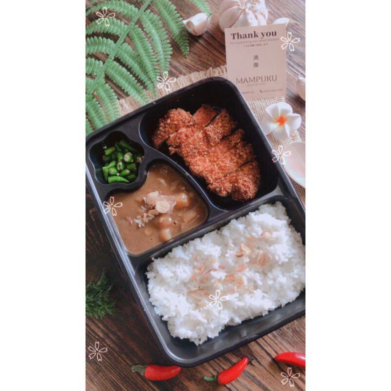 

Open PO H-2 Japanesse Chicken Katsu Curry Rice Bento Box