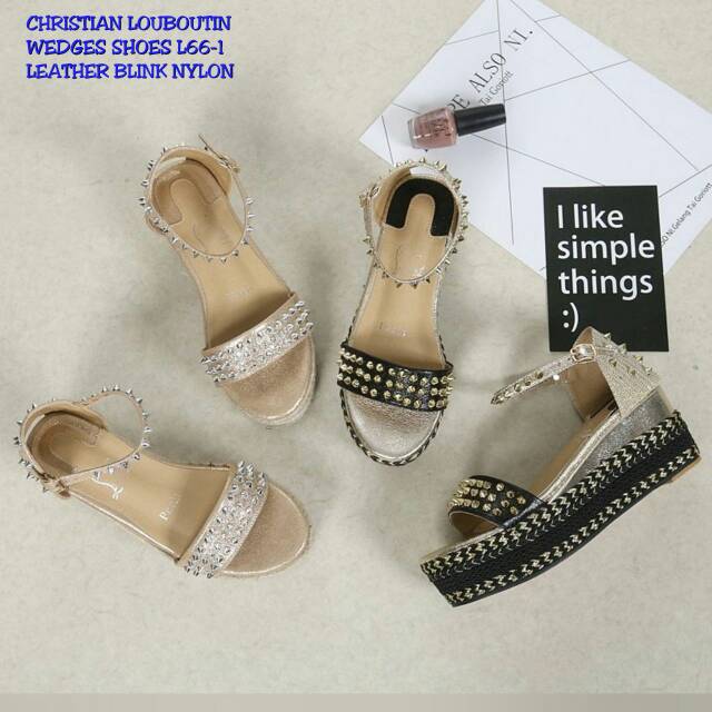 CHRISTIAN LOUBOUTIN PARIS WEDGES SHOES L66-1