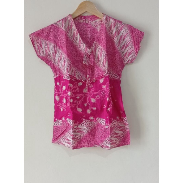 Baju batik warna pink fanta