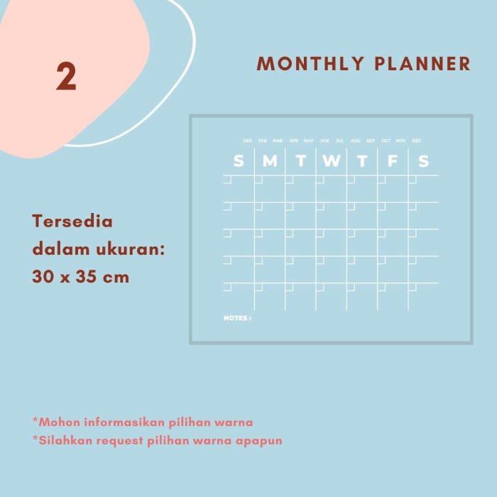 

[RESTOCK] Planner I Acrylic Planner I Acrylic Calendar - Tipe 2