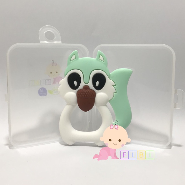 FIBI Teether Bayi Tupai Gigitan Baby Mainan Squirrel Sikat Gigi Mulut