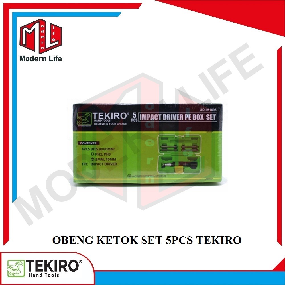 OBENG KETOK TEKIRO 5 PCS / IMPACT DRIVER SET 5PCS TEKIRO