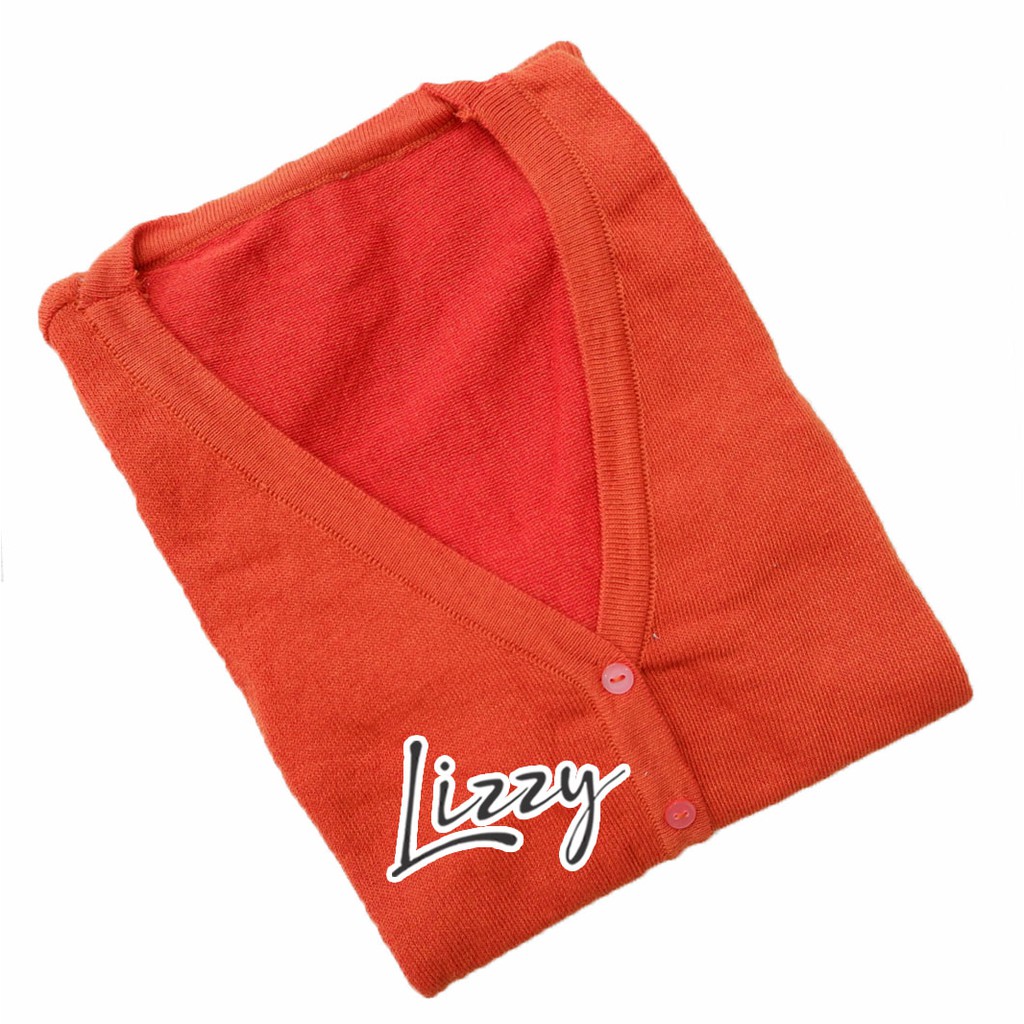 Lizzy - BASIC CARDIGAN VNECK CLASSIC-coral