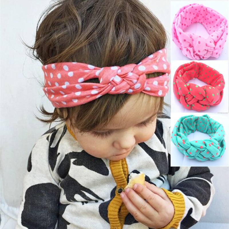 D31 Bandana anak / headband bayi / bandana simpul bahan kain polkadot