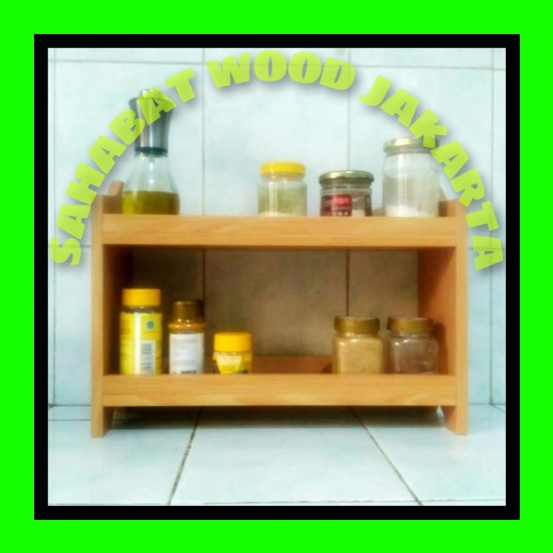 Rak bumbu kayu/ Rak serbaguna/ Rak dinding bumbu dapur
