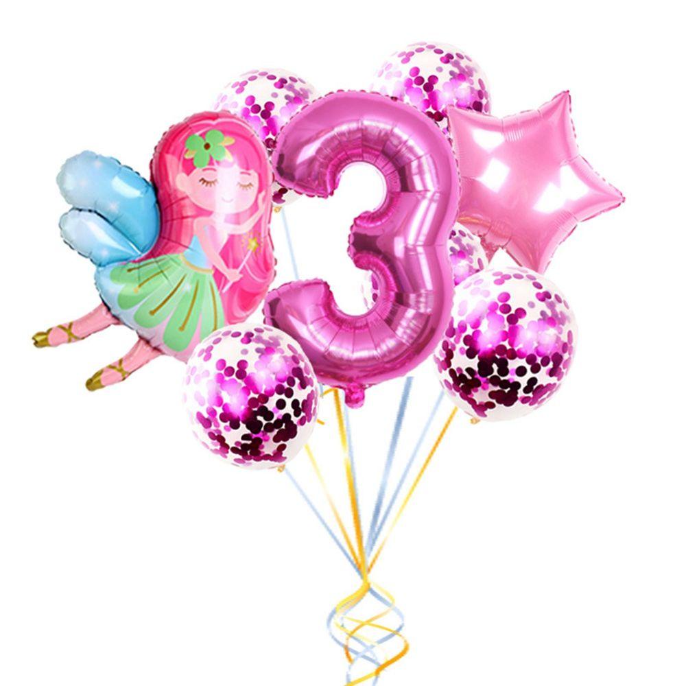 [Elegan] Balon Digital Princess Girl Safety 8buah/Set Rangkaian Adegan Peri Kecil Dekorasi Rumah Perlengkapan Pesta Pesta Ulang Tahun Properti Foto Mainan Tiup