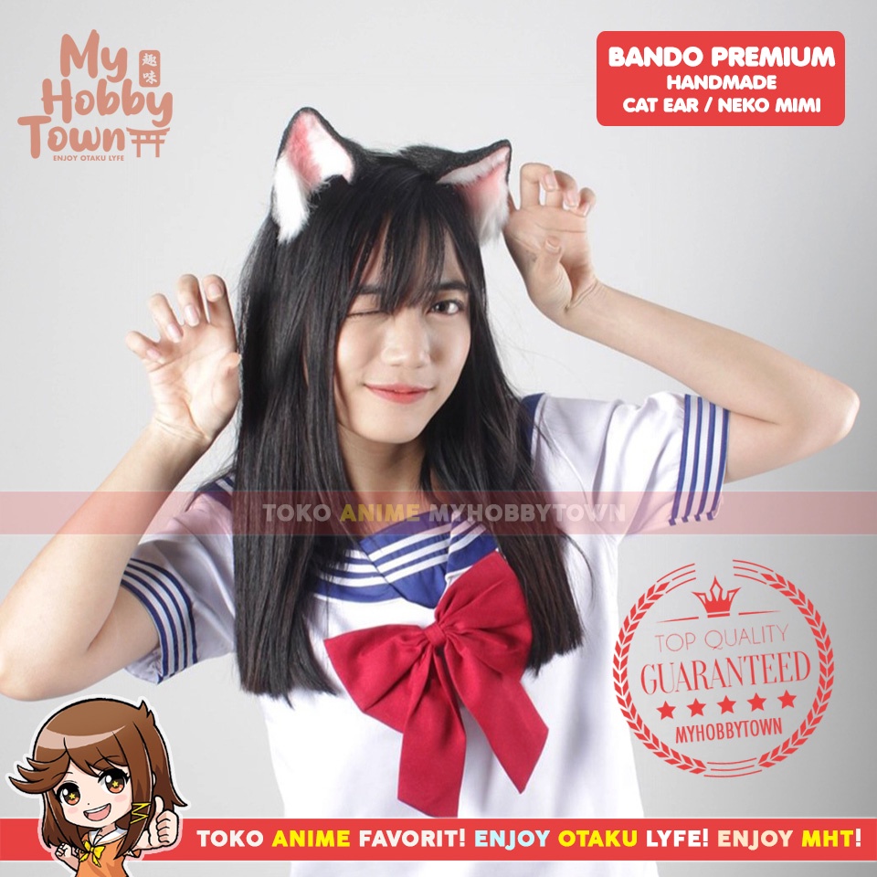 Bando Kuping Kucing Anjing Rubah Rakun Neko Mimi Fox Dog Raccoon Hairband Premium Furry Cosplay Raphtalia