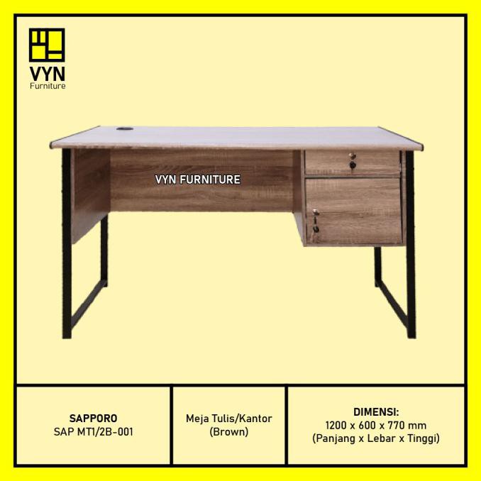 

Meja Tulis Kantor Sapporo Sap Mt1/2B-001 Brown Outletmamang