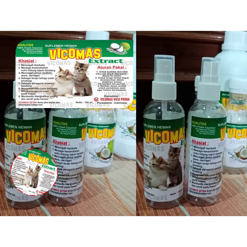 Obat Kucing Demam Vco | Vco Vicomas Extract Spray 100ml