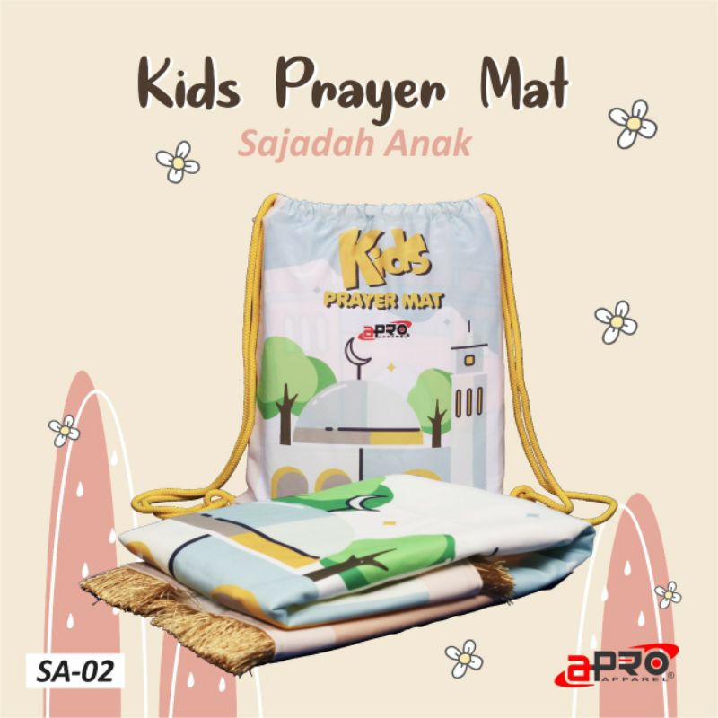 Sajadah Anak Premium Apro Empuk Elegan Motif Printing Sejadah Prayer Mat Anti Slip Cocok Untuk Kado-7
