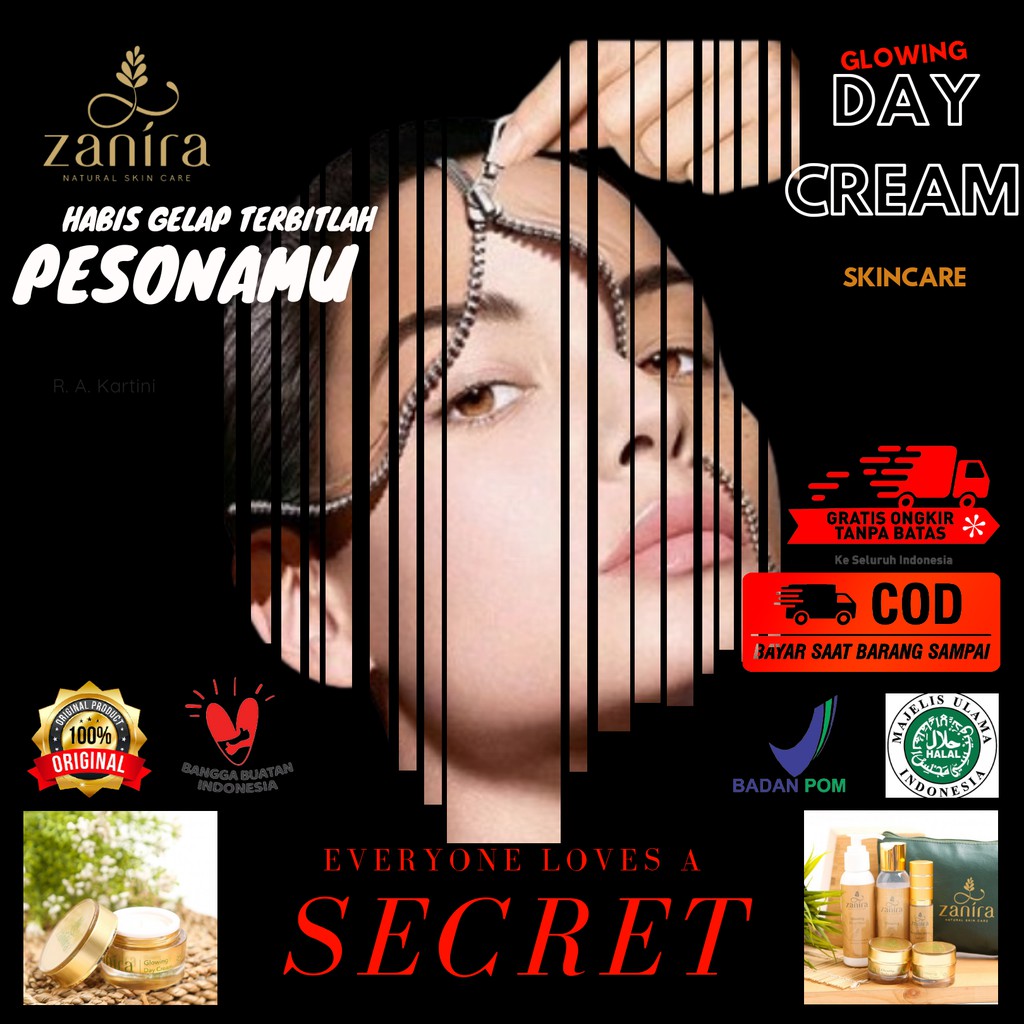 Zanira Skincare Day Cream Glowing Remaja Scincare Krim Pemutih Pelembab Wajah Muka Busui BPOM HALAL