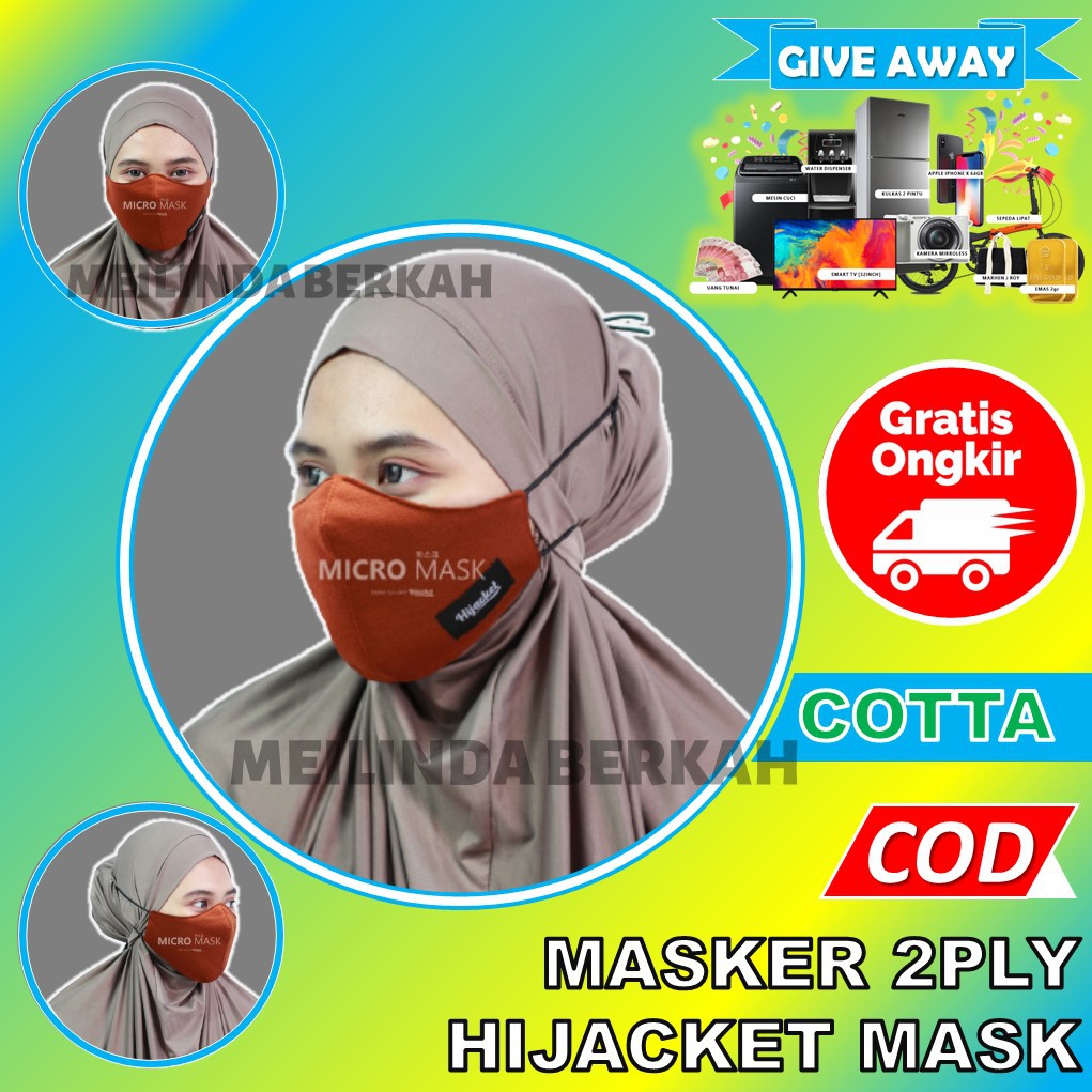 MASKER HIJAB / MASKER JILBAB / MASKER MOTOR / MASKER KAIN / MASKER 2 PLY / MASKER HIJACKET TERACOTTA
