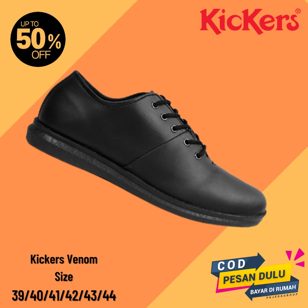 COD!! Sepatu Pria Kickers Venom HITAM Kasual Formal Kerja Kantor Kondangan Resmi Dinas Cowok