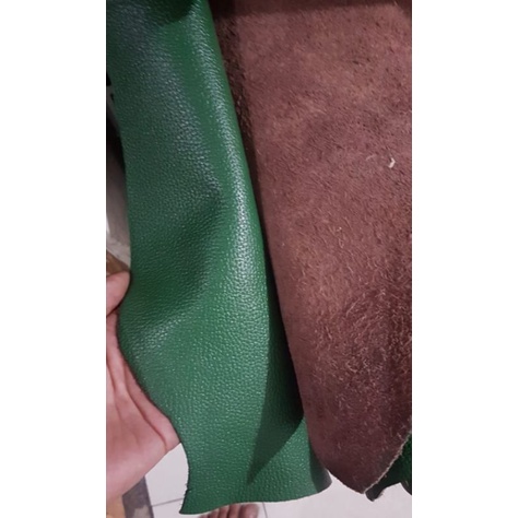 Kulit Sapi Lembaran motif Kulit jeruk warna hijau