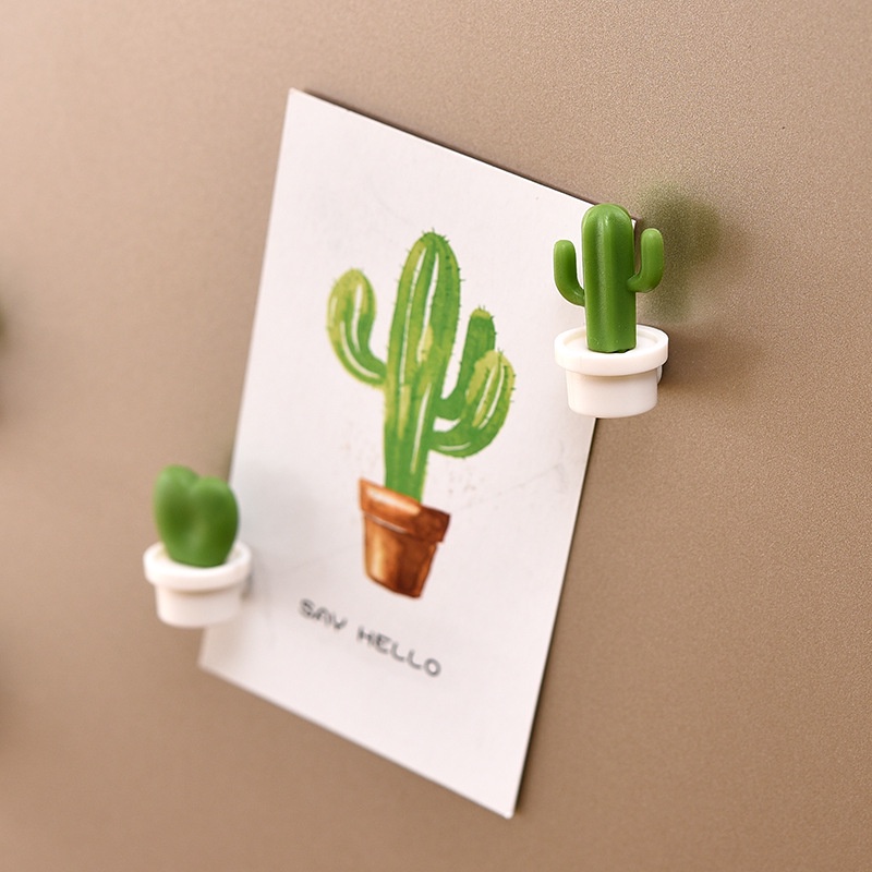 [ 6pcs/set Creative cactus fridge magnet Decoration for  Home kitchen Living Room Bedroom ]