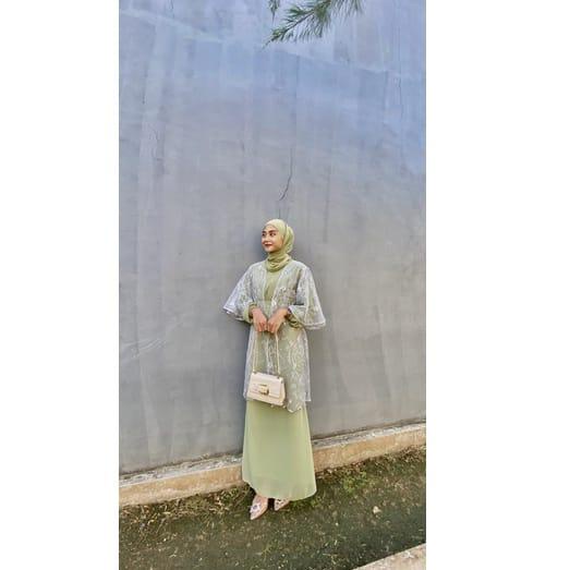 Hot Sell.. Real pict gamis siti coll / gamis brokat tulle / free masker / gamis modern / gamis lebar